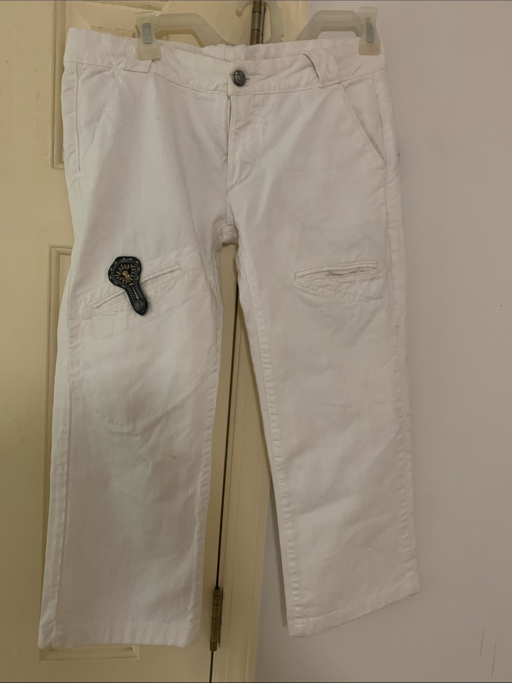 Ermanno Scervino White Cropped Ankle Jeans